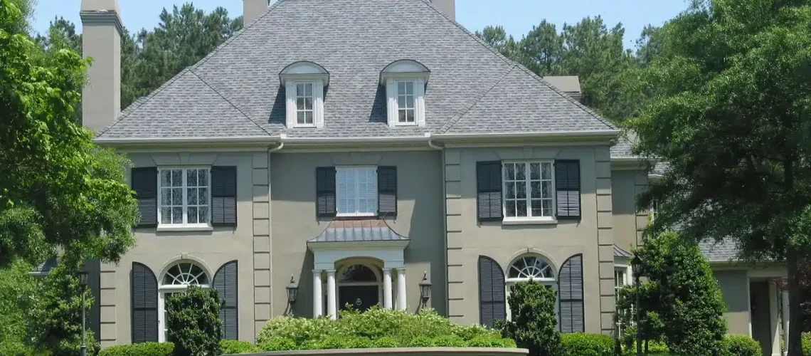 House with a circle driveway